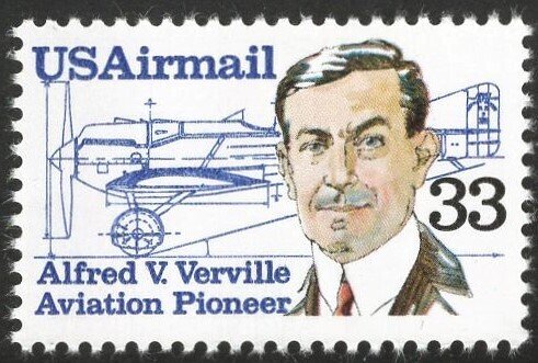 C113 33c Alfred V. Verville, Air Mail Mint NH OG VF