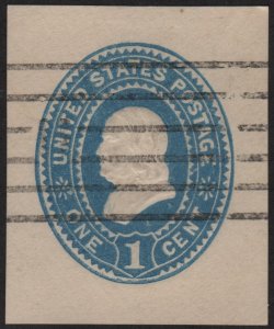 SC#U294 1¢ Franklin Cut Square (1887) Used