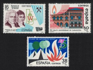 Spain Scouts Anniversaries 3v 1983 MNH SG#2732-2734