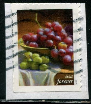 5489 US (55c) Fruits & Vegetables - Grapes SA bklt, used on paper
