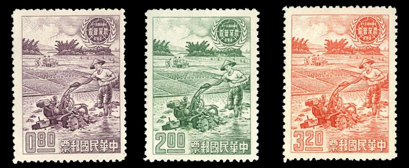 China - Republic (Taiwan) #1308-1310, 1961 Agricultural Census, set of three,...