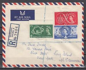 Great Britain, Scott cat. 334-336. Scout Jamboree issue, Reg First Day Cover. ^