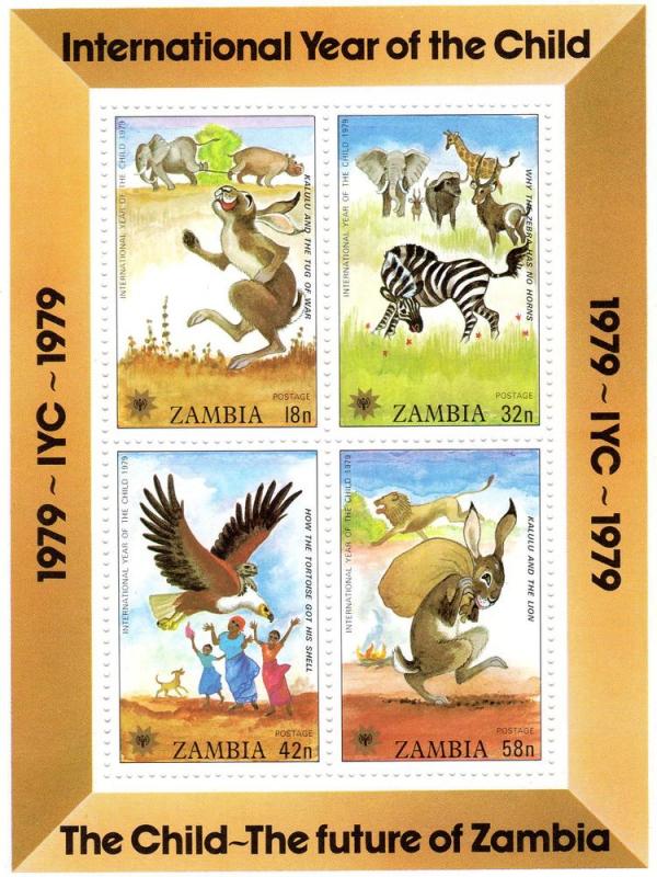 Zambia 1979 Fauna INT.YEAR OF THE CHILD s/s Perforated Mint (NH)