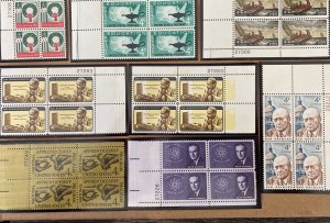 US Stamps - SC# 1191-1207 - 1962 Commemorative Plate Blocks  - MNH - SCV = 17.00