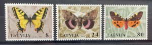 (2249) LATVIA 1996 : Sc# 423-425 BUTTERFLIES - MNH VF