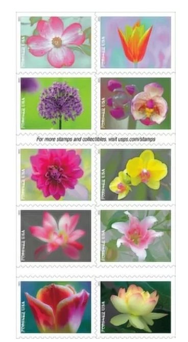 Flower forever stamps random style, 5 sheets of 100 pcs.20 types available