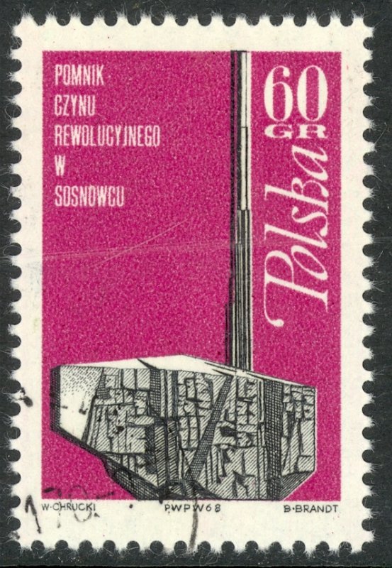 POLAND 1968 SOSNOWIEC MEMORIAL Issue Sc 1593 CTO Used