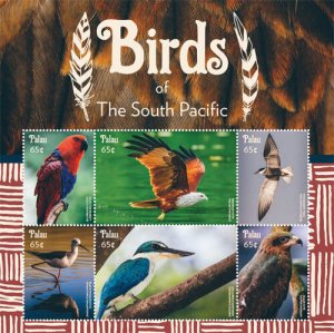 Palau 2015 - Birds Of The South Pacific - Sheet of 6 Stamps MNH