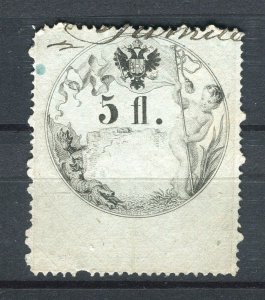 AUSTRIA; 1870s early classic Revenue issue used 5Fl value