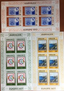 Gibraltar 1977 Amphilex Sheetlet Set MNH