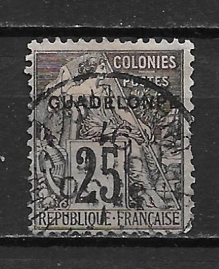 Guadeloupe 21 1891 25c single Used