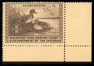 US Scott RW6 Mint NH OG $1 chocolate brown Green-Winged Teal Lot AM2012