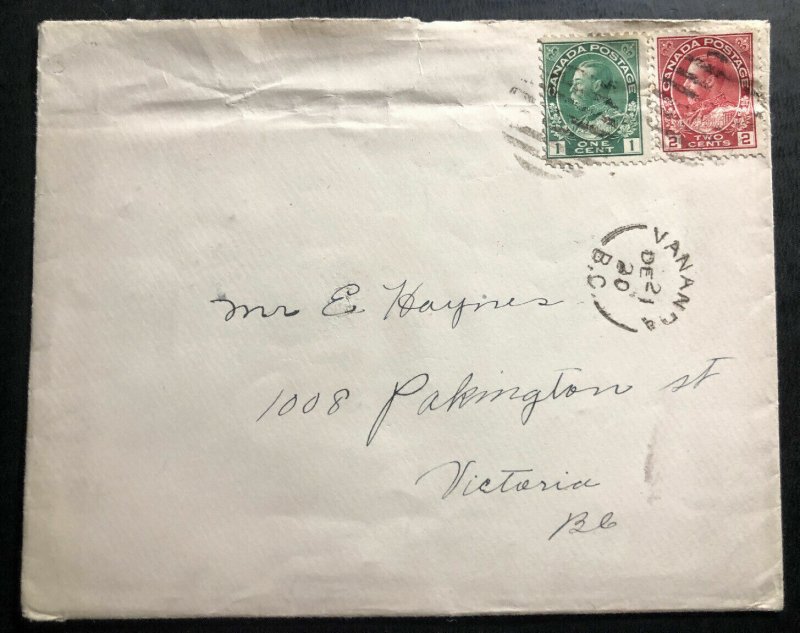 1920 Vananda Canada Cover To Victoria