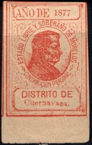 1877 Mexico Local Revenue Personal Contribution Morelos District of Cuernavaca