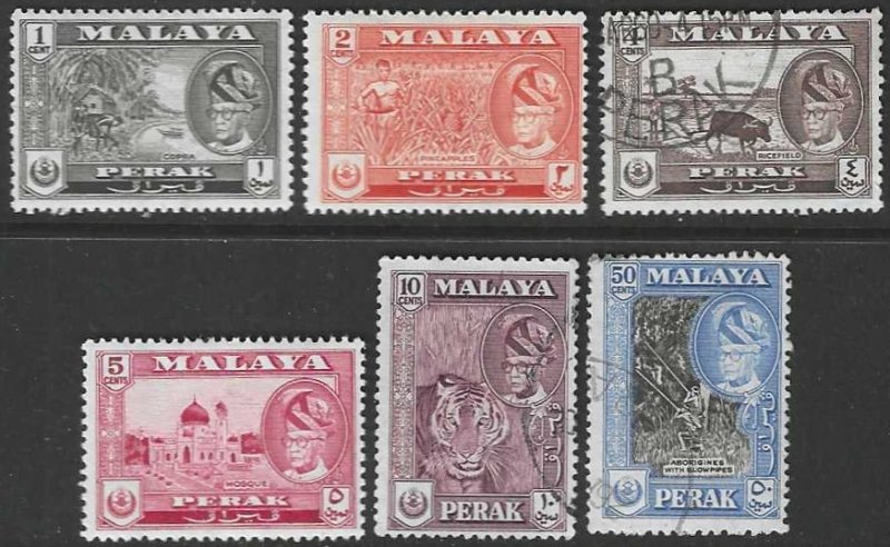 Malaya-Perak 127-130, 132, 134 Mint/Used  SC $1.75
