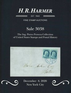 I. Pietro Provera Collection of United States, H.R. Harmer, NYC, Dec. 8, 2020