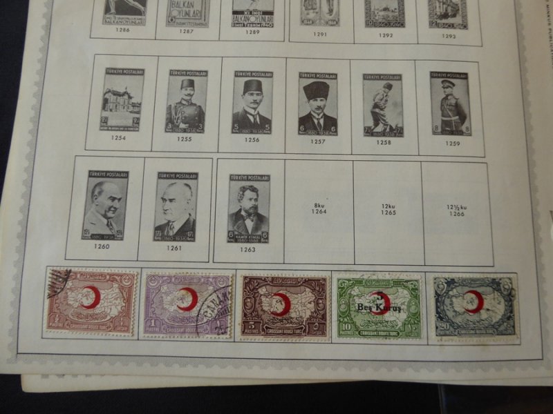 Turkey 1865-1960 Stamp Collection on Album Pages 