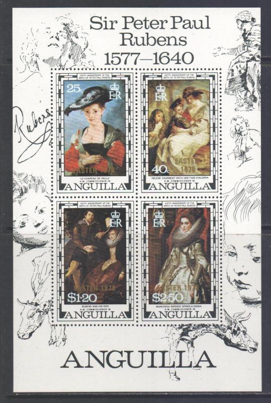 Anguilla Scott 304a - SG MS307, 1977 Rubens Mini Sheet MNH**