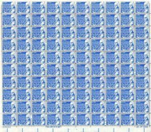 US Stamp - 1972 7c Benjamin Franklin - 100 Stamp Sheet - Scott #1393D