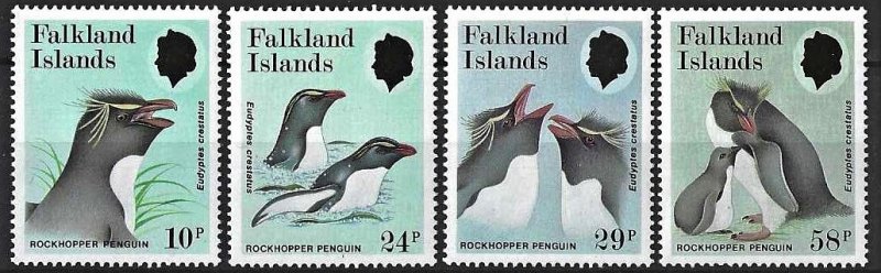 1986 Falkland Islands Birds, Rockhopper Penguin complete set VF/MNH! LOOK!