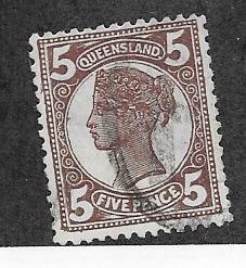 Queensland #119  5p  Queen Victoria (U) CV 3.25