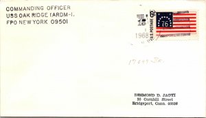 COVER MAILED ONBOARD THE U.S.S. OAK RIDGE (ARDM-I) 17049 BR 1968