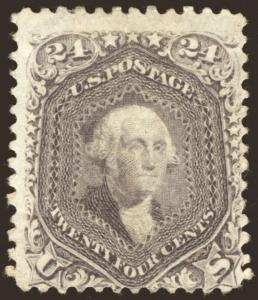 #70 24c Red Lilac 1861 Civil War Stamp VF Unused Lightly Hinged CV $1,150