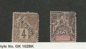 Reunion, French, Postage Stamp, #19, 44 Faults Mint, 1891