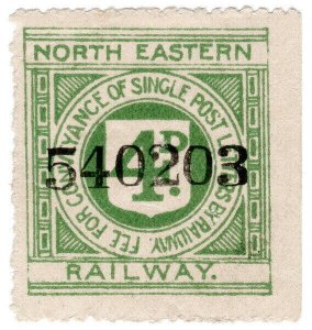 (I.B) North Eastern Railway : Letter Stamp 4d