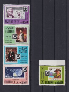 Fujeira 1970 -  Philympia London Set Mi-1457-61 A+ B - Perf + Imperf Set - MNH