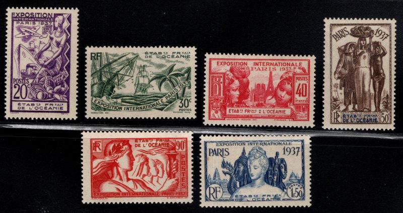 French Polynesia Scott 117-122 MH* Paris Intl Expo Issue of 1937
