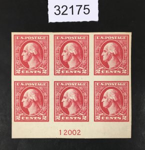 US STAMPS # 534 MINT OG NH VF PLATE BLOCK OF 6 $200 LOT #32175