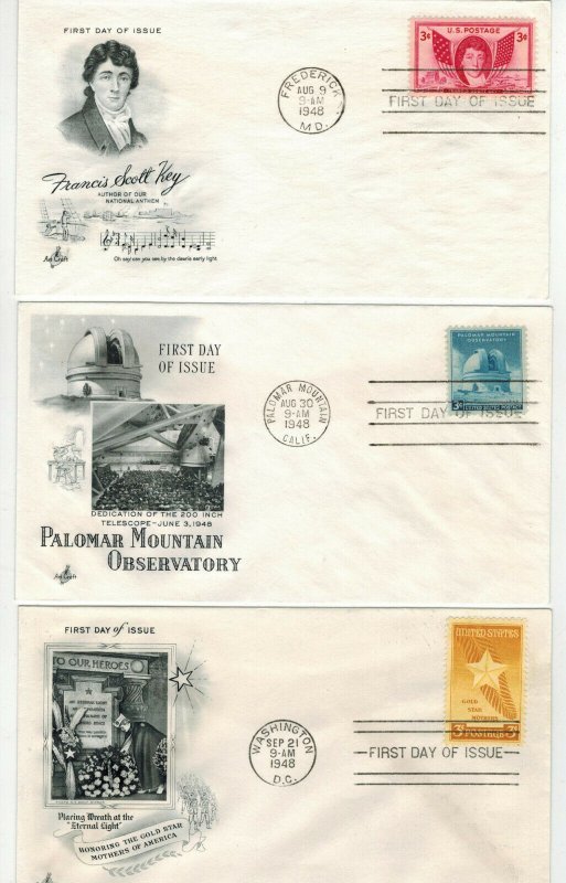 COMPLETE 1948 ARTCRAFT COMMEMS. FDCs SET OF 30 CLEAN + UNADDRESSED! 