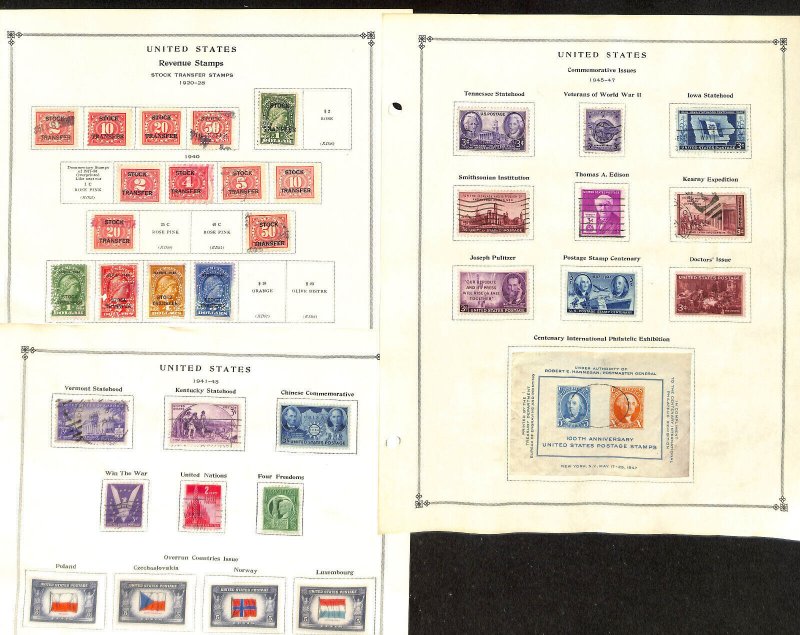 United States Stamp Collection on 70 Scott International Pages to 1960