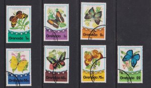 Grenada  #660-666 cancelled  1975  butterflies