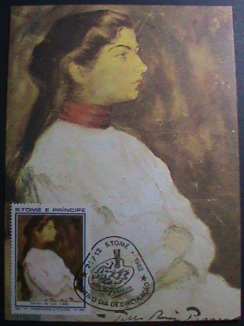 ​ST. THOMAS 1982 MAXI CARD-FAMOUS PAINTING BY PICASSO   MC CARD-MNH VERY FINE
