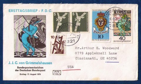 FRG WEST GERMANY FDC SG 1794 DEUTSCHE BUNDESPOST  MYTHICAL CREATURE STAMPS VF