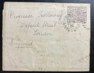 1886 Victoria Australia Postal Stationery Wrapper Cover To London England