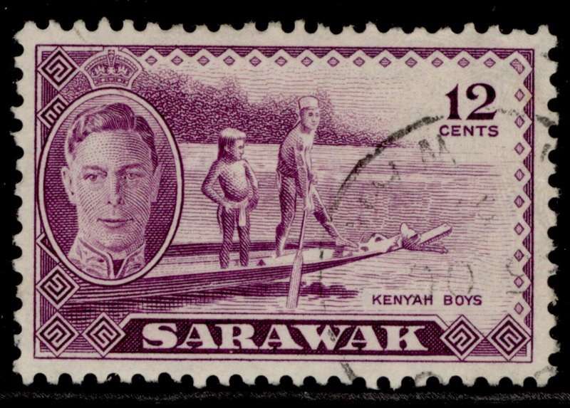 SARAWAK GVI SG178, 12c violet, FINE USED.