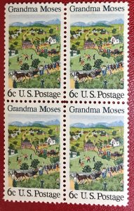 1969 USA Scott 1370 MNH Block Grandma Moses Lot 945