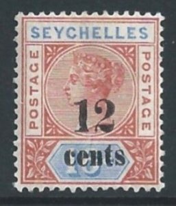 Seychelles #23 MH 16c Queen Victoria Surcharged - Die II