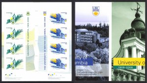 Canada Sc# 2264b MNH Gutter Pane/8 2008 52c University Alberta/British Columbia