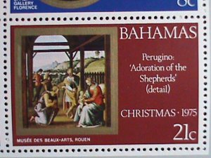 ​BAHAMAS STAMP:1975 SC#383a CHRISTMAS STAMPS MNH S/S SHEET   WITH ORIGINAL GUM