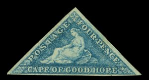 CAPE OF GOOD HOPE 1863  Triangulars  4p steel blue Scott 13b (SG 19c) mint MH VF