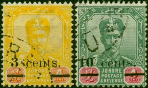 Johore 1903 Surcharge Set of 2 SG54-55 Fine Used