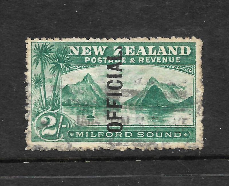 NEW ZEALAND 1907   2/-   PICTORIAL  OFFICIAL FU  SG O66