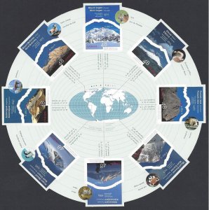 Canada #1960 MNH sheet, various mountains, issued 2002