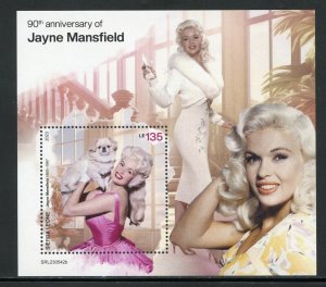 SIERRA LEONE 2023 90th ANNIVERSARY OF JAYNE MANSFIELD S/SHEET MINT NEVER HINGED