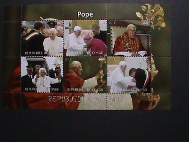 CONGO -2011  POPE VISTING-MNH S/S VERY FINE WE SHIP TO WORLD WIDE AND COMBINE