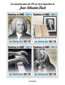 Guinea - 2020 Johann Sebastian Bach - 4 Stamp Sheet - GU200266a